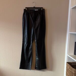 Old Navy Women's Black Faux Leather Flare Pants
